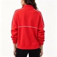thumbnail image 4 of Womens Half Zip Sweatshirts Trendy Pullover Top Long Sleeve Casual Sweatshirt Fall Clothes Red L, 4 of 7