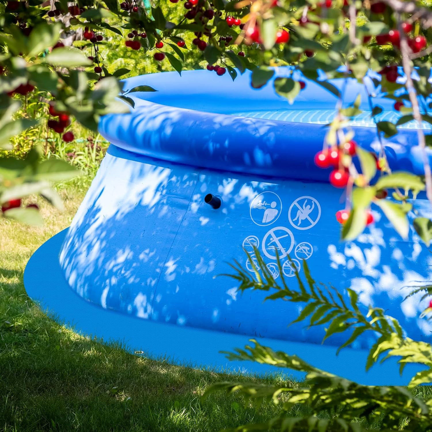 RFGUB16 x 16 Ft Swimming Pool Ground Cloth Round Swimming Pool Tarpaulin Tarp for Above Ground Swimming Pools Heavy Duty Pool Ground Mat Protector Pad Prevents Punctures