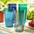 thumbnail image 5 of Cafe 20-ounce Break-Resistant Plastic Restaurant-Style Beverage Tumblers , Set of 16 in 4 Coastal Colors, 5 of 7