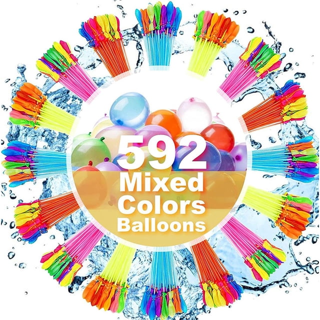 Hweilai 592PCS Automatic Sealing Quick Water Injection Balloon Party Game Water Battle Toy Water Balloon Set