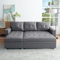 thumbnail image 5 of Naomi Home Lily Sectional Sleeper Sofa with USB ports-L-Shaped Couch Convertible faux leather sectional Pull-Out Bed, Ample Storage, Long-Lasting for Modern Living, Gray, Air Leather, 5 of 22