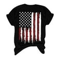 thumbnail image 4 of HEILAU Independence Day Shirts for Women American Flag Graphic T Casual Printing Short Sleeves ROUND Neck Loose T Shirt Blouse Tops Patriotic Tops, 4 of 5