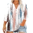 thumbnail image 2 of Tops for Women 3/4 Sleeve V-Neck Printed Plus Size Casual Blouse Top White L, 2 of 5