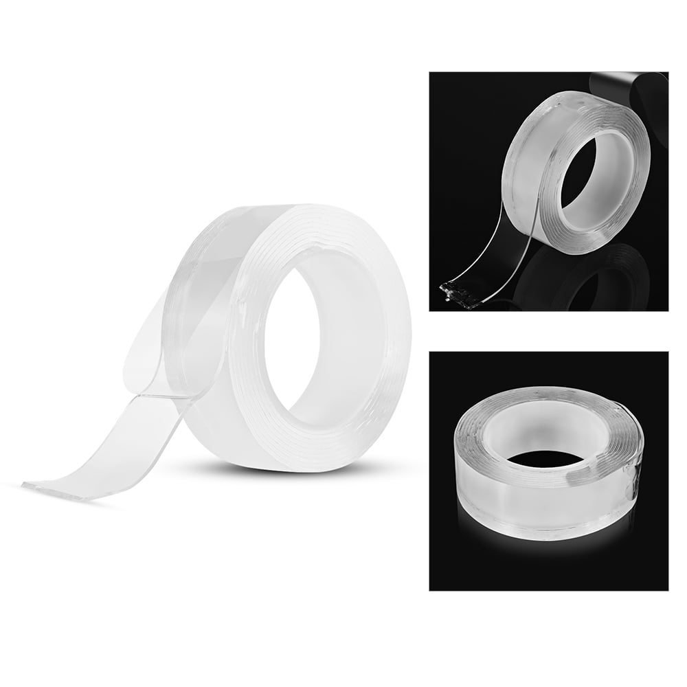 Office Car 3M+3M Transparent Double Sided No-Trace Removable Glue Tape Washable Reusable Nano Adhesive Tape for Kitchen Wall Paste Items Silicone Strong Gel Anti-Slip Adhesive Tape Bathroom