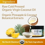 Raw Cold Pressed Coconut Oil for Hair, Skin, Face & Body | Relaxing Massage Oil | Pineapple Coconut,12 oz for Women Men & Baby