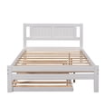 thumbnail image 4 of Euroco Pine Wood Space-Saving Platform Bed, Full for Kids, White, 4 of 10