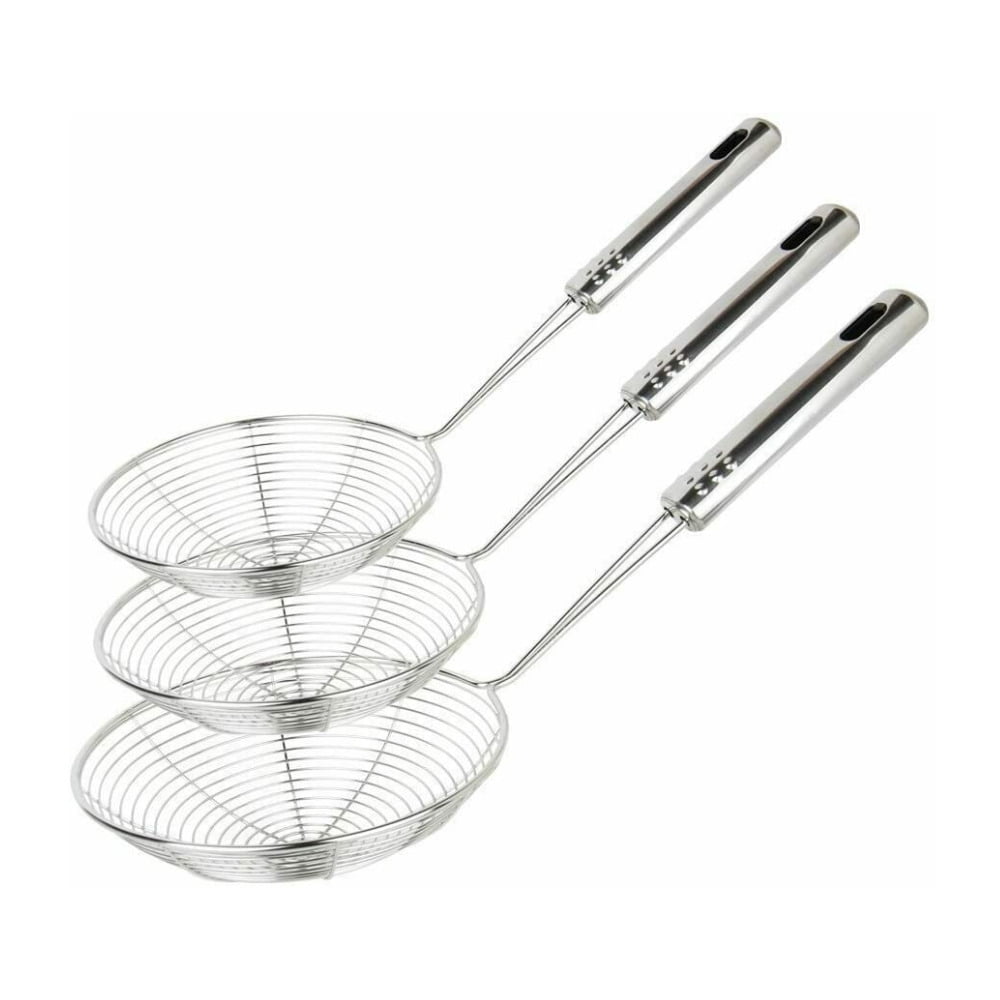 13.7 Inch length Skimmer Strainer Stainless Steel Spider Strainer Skimmer Ladle for Cooking and Frying 
