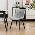 thumbnail image 3 of Kidol & Shellder Dining Chairs Set of 2 Soft Leather Dining Room Chairs with Sleek Metal Legs,Gray, 3 of 8