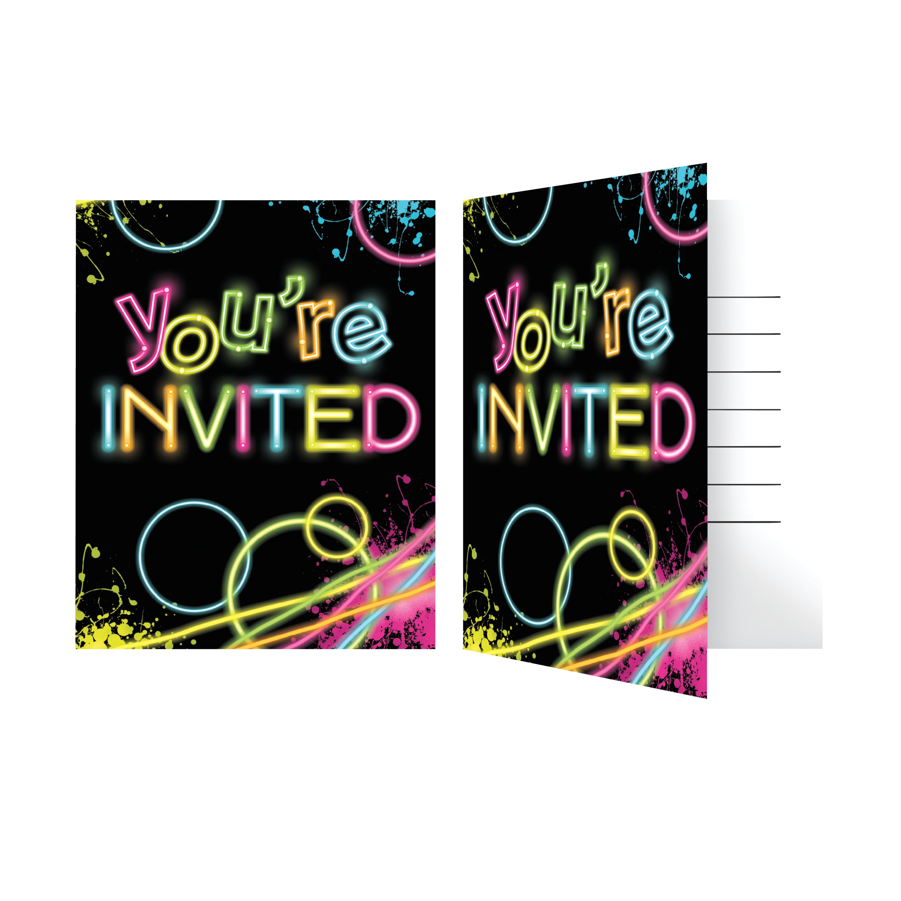 Glow Party Invitations, 24 Count