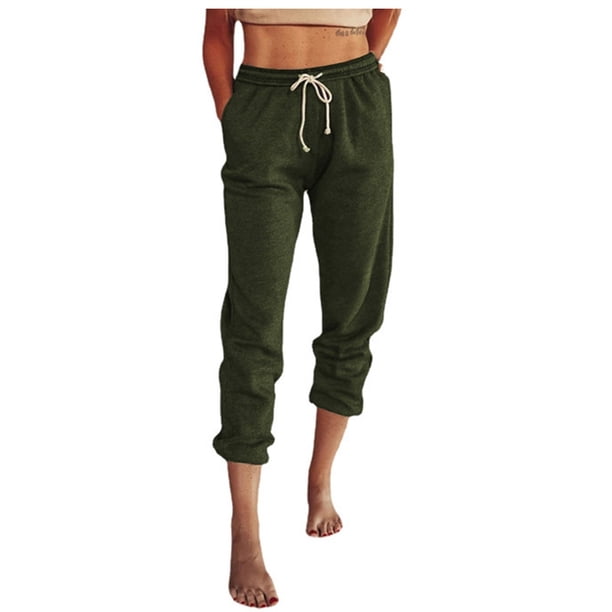 Pantalones largos rectos de bolsillo sueltos de cintura alta sólidos informales para mujer Fridja hfkajh101559