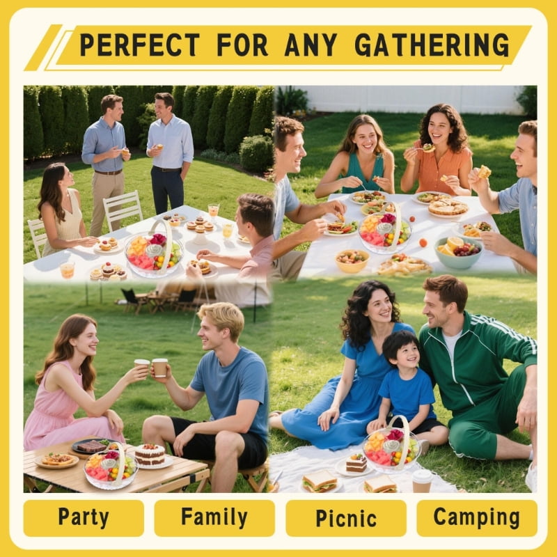 Clear Acrylic Storage Container With Ice Compartment 5 Sections For Cold Cut Appetizers Freshness Produce Display
