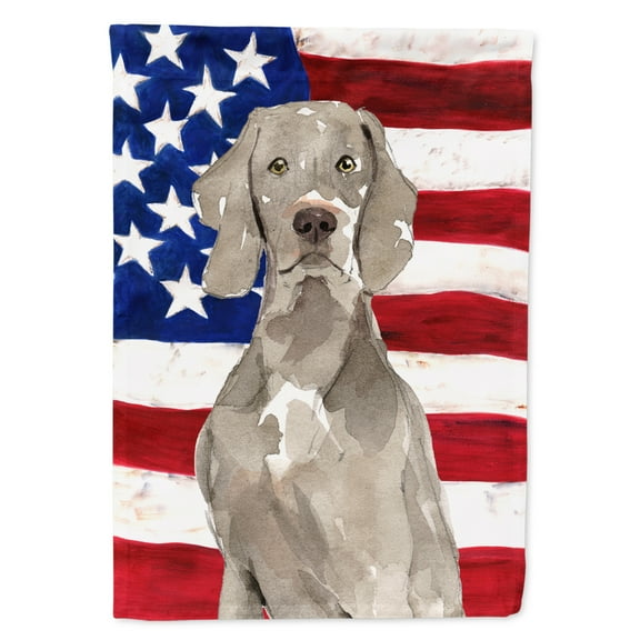 Patriotic USA Weimaraner House Flag