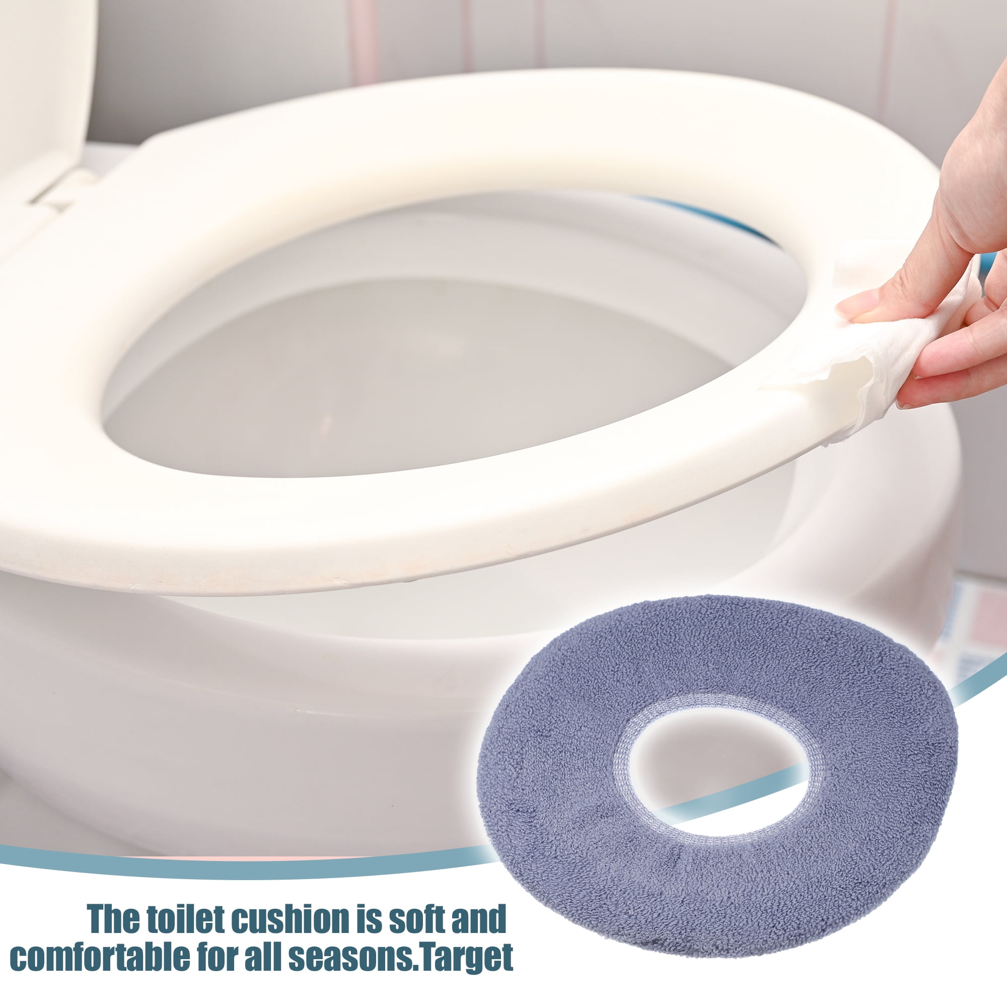 4 Pcs Stretchable Thicker Toilet Seat Cover Pad Lid Bathroom