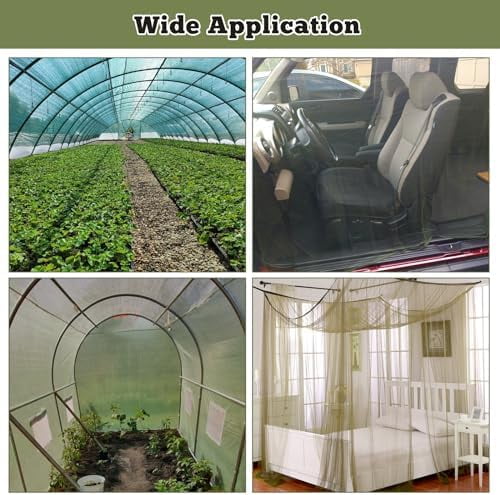 Mosquito Netting 39x10Ft Garden Mesh Netting, Fly Bird Net Barrier Hunting Blind Plant Protecting Net, 3x12m Green