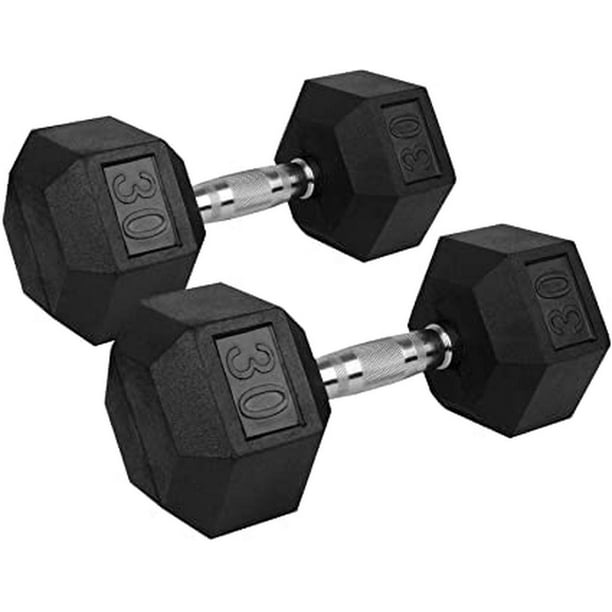 Par de Mancuernas Hexagonales RVT Sports 30 Lbs Acero y Caucho