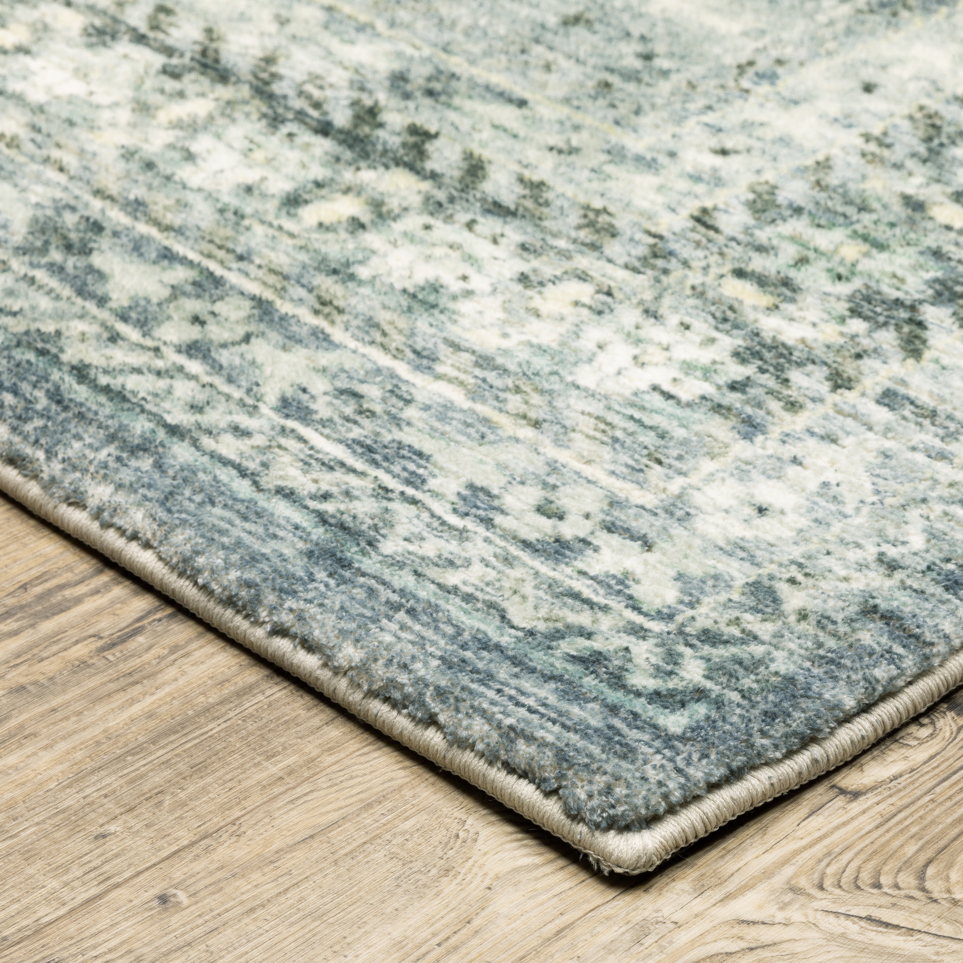 Avalon Home Silvana Distressed Floral Area Rug, 2' X 8' Runner, Blue/ Ivory