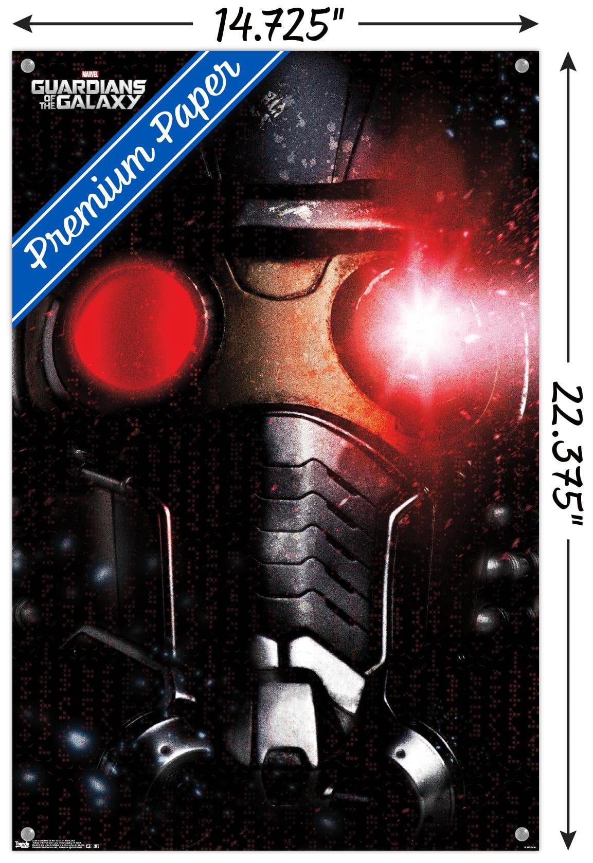 Marvel Cinematic Universe - Guardians of the Galaxy - Star Lord Wall Poster with Push Pins, 14.725" x 22.375"
