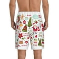 thumbnail image 2 of Balery Snowflakes Santa Claus Men's Cotton Knit Pajama Shorts Waistband & Pockets,Short Pajama Pants-Small, 2 of 8