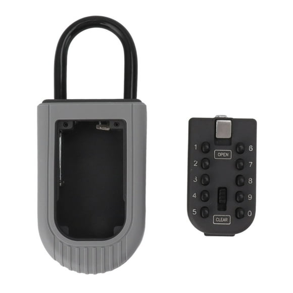 Key Box, 10 Capacity Anti Theft Key Lockbox Code Access Removable Rubber Cover  for Home