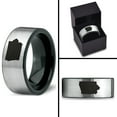 thumbnail image 4 of Tungsten Iowa Hawkeye State Band Ring 8mm Men Women Comfort Fit Brushed Gray Flat Cut Black Polished, 4 of 4