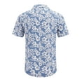 thumbnail image 4 of COOFANDY Mens Hawaiian Shirt Short Sleeve Buttoon Down Shirts Casual Tropical Floral Summer Linen Shirts Blue Floral M, 4 of 5