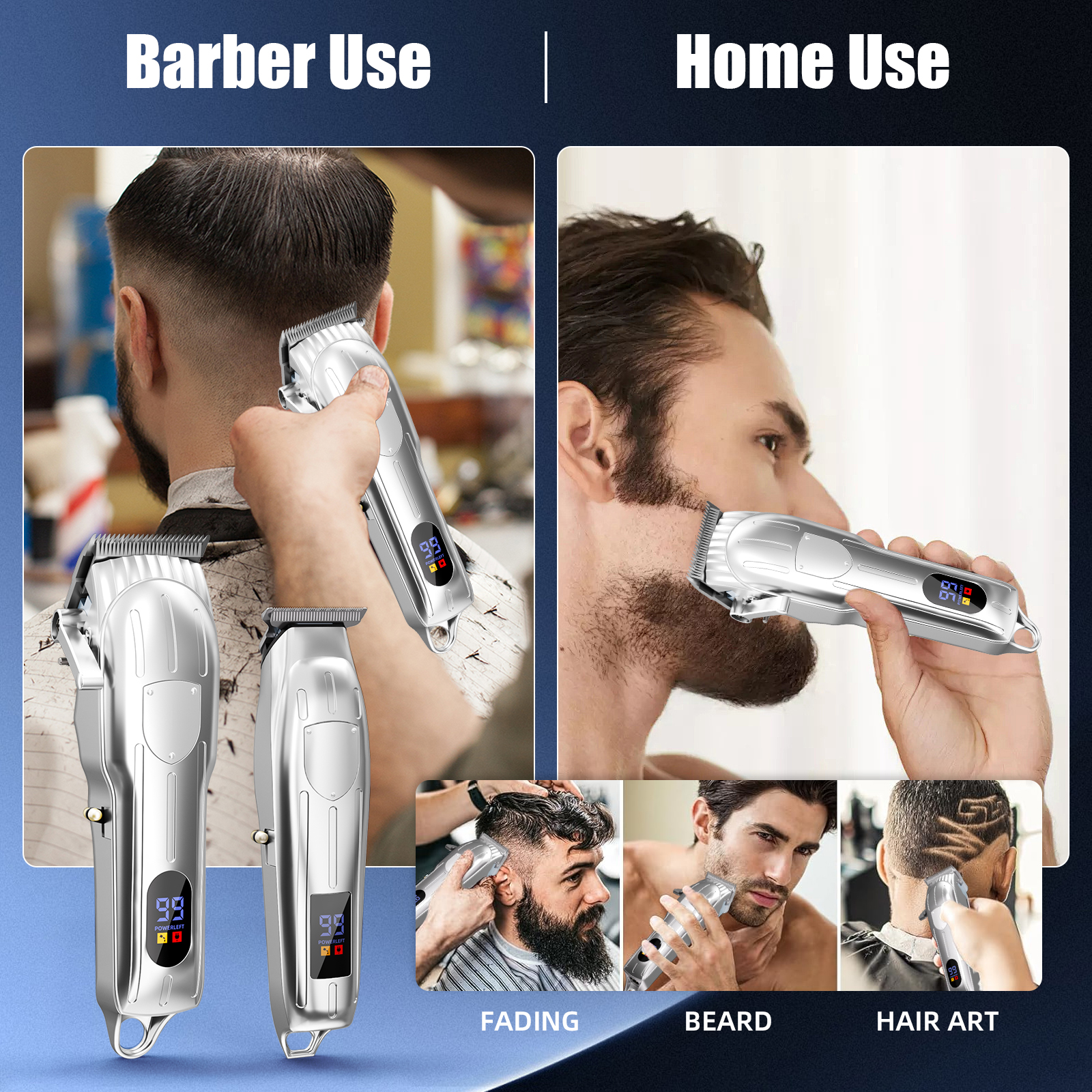 MTUYELI Professional Cordless Barber Hair Clipper Set photo 5