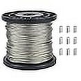 thumbnail image 3 of 1/16 Wire Rope, 1/16 galvanized cable, 328FT Wire Cable, 304 Stainless Steel Aircraft Cable with 120 Pcs Aluminum Sleeve, 7x7 Strand Core 368 lbs Breaking Strength for Outdoor Garden Craft Clothesline, 3 of 4