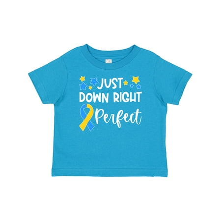 

Inktastic Just Down Right Perfect Down Syndrome Awareness Ribbon Gift Baby Boy or Baby Girl T-Shirt