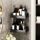 thumbnail image 2 of Billuyoard Estante de almacenamiento para baño montado en la pared Soporte decorativo para baño Organizador de ducha multiusos con pegamento que no deja Juegos de accesorios de baño Negro 25cm Billuyoard HA027036-01, 2 of 6