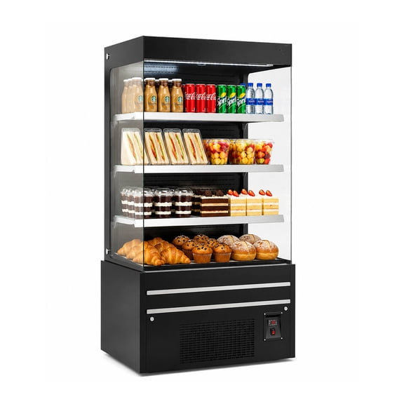 36 in. W 18 Cu. ft Commercial Open Air Display Merchandiser Refrigerator, Grab & Go Refrigerated Display Case, NSF Certified, Vertical Air Curtain Cooler