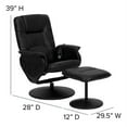 thumbnail image 4 of Emma + Oliver Adjustable Massage Recliner/Ottoman - Deep Side Pockets in Black LeatherSoft, 4 of 11