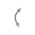 thumbnail image 6 of Titanium Curved Barbell Eyebrow Ring 16 Gauge With Spike, 6 of 8