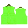 thumbnail image 3 of BRGZLK Kids Cargo Vest Solid Color Zip Up Spring Autumn Travel Multi Pocket Unisex Outer Wear Lightweight Utility Volunteer Vest Top Mint Green 11-12 Years, 3 of 4