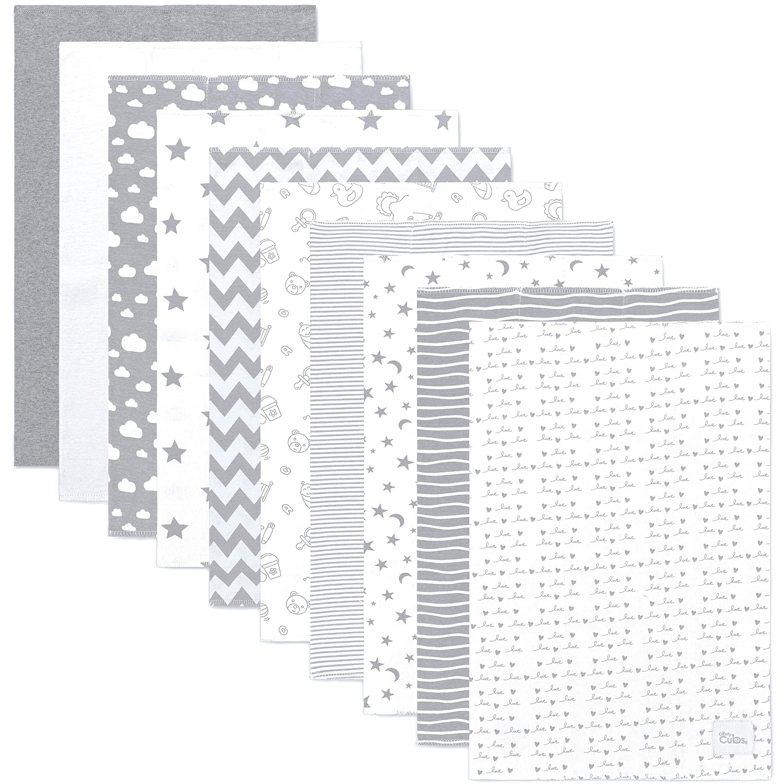 Burp Cloths 10 Pack Large 100 Cotton Washcloths Double Layered Burping