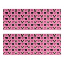 Kitchen Rugs Sets Of 2,Pink Pug Puppies Anti Fatigue Kitchen Mat Rugs Non Slip Washable,Decorative Kitchen Floor Mats for Kitchen,Sink,Laundry,17"X47"