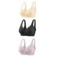 thumbnail image 4 of Wycnly Bras for Women,Womens Full Figure Bras,3pcs Wirefree Bras for Women Plus Size Full Coverage Open Closure Bralettes Ladies Elder Lightweight Comfy Seamless Push up Bra, 4 of 4