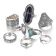 thumbnail image 1 of 8pcs Bohemian Ring Set Carved Inlaid Retro Finr Ring For Use, 1 of 5