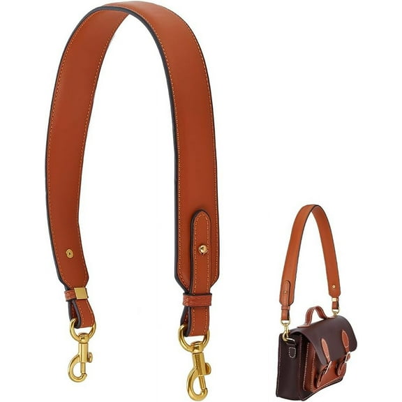 PU Leather Handbag Strap 28.3 Inch Tote Bucket Bag Strap 1.4 Inch Wide Purse Strap Replacement Shoulder Bag Strap Swivel Buckle for DIY Wallet Clutch bag Making Accessories Brown