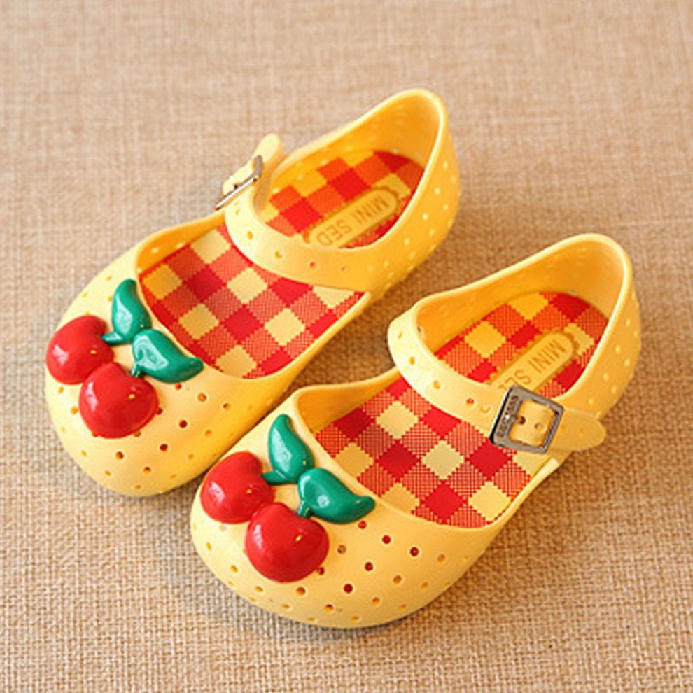 Bean Antislip Jelly Sandals Wearresistant Hole Toddler with Cherry