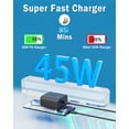 thumbnail image 3 of Cargador de pared Charger UNAWUDOH USB C de 45 W para Samsung Galaxy, 3 of 7