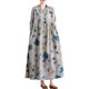 thumbnail image 1 of Vestido de manga larga vintage para mujer con bolsillos Vestido informal suelto estampado MABOTO Vestido, 1 of 7