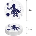 thumbnail image 1 of FMSHPON Octopus Set of 6 Round Coaster for Drinks, Absorbent Ceramic Stone Coasters Cup Mat with Cork Base for Home Kitchen Room Coffee Table Bar Decor, 1 of 6