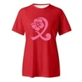 thumbnail image 4 of T-shirt à Manches Courtes Imprimé Graphique pour Femmes Col Rond Décontracté Confortable Haut d'Été pour les Vacances Usage Quotidien, 4 of 4