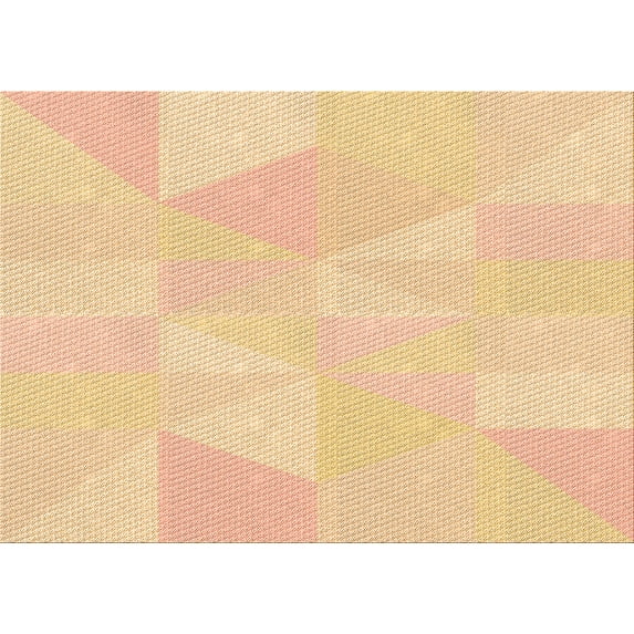 Ahgly Company Machine Washable Indoor Rectangle Transitional Orange Area Rugs, 4' x 6'