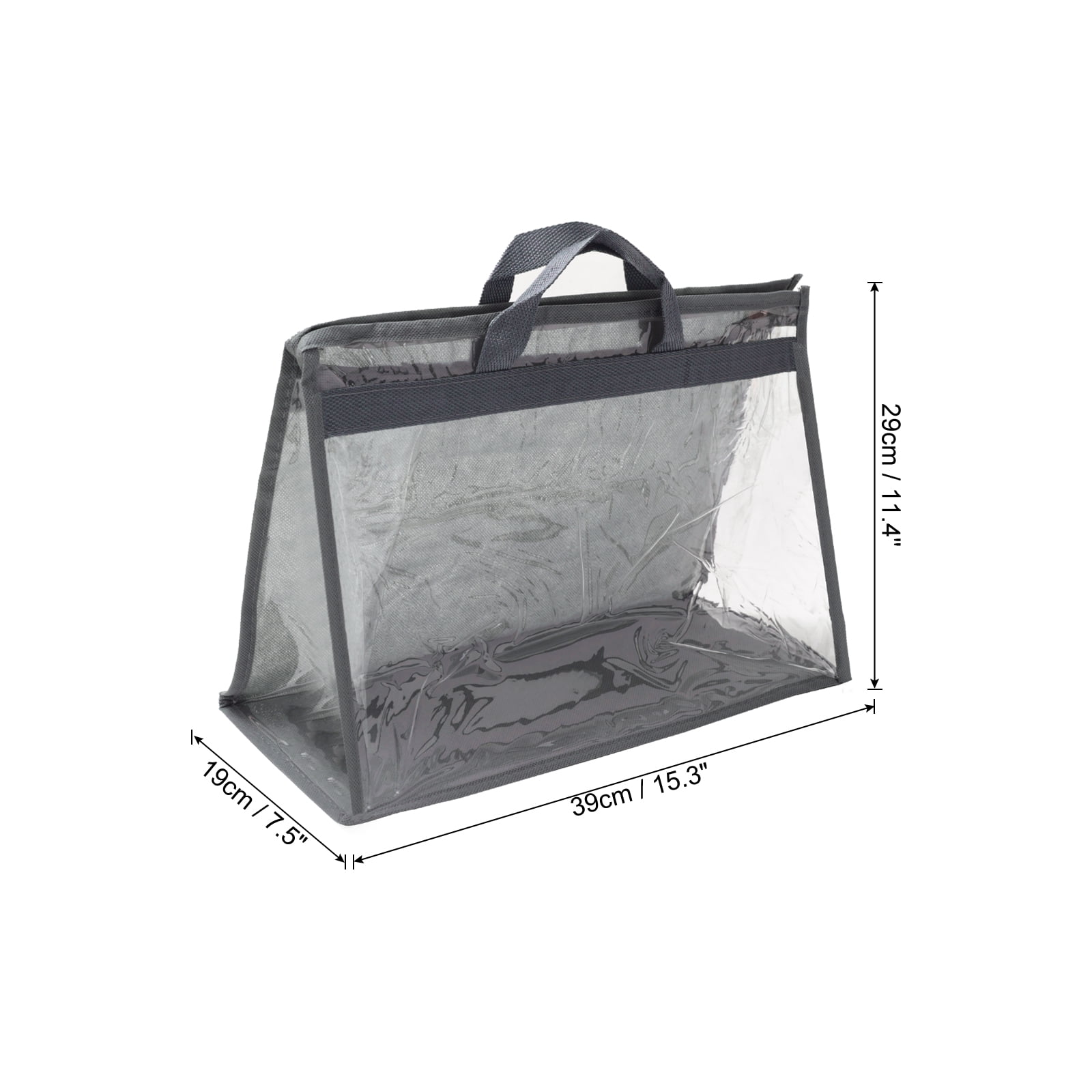 Unique Bargains Handbag Dust Bags Clear Storage Organizer Dustproof Cover Gray M