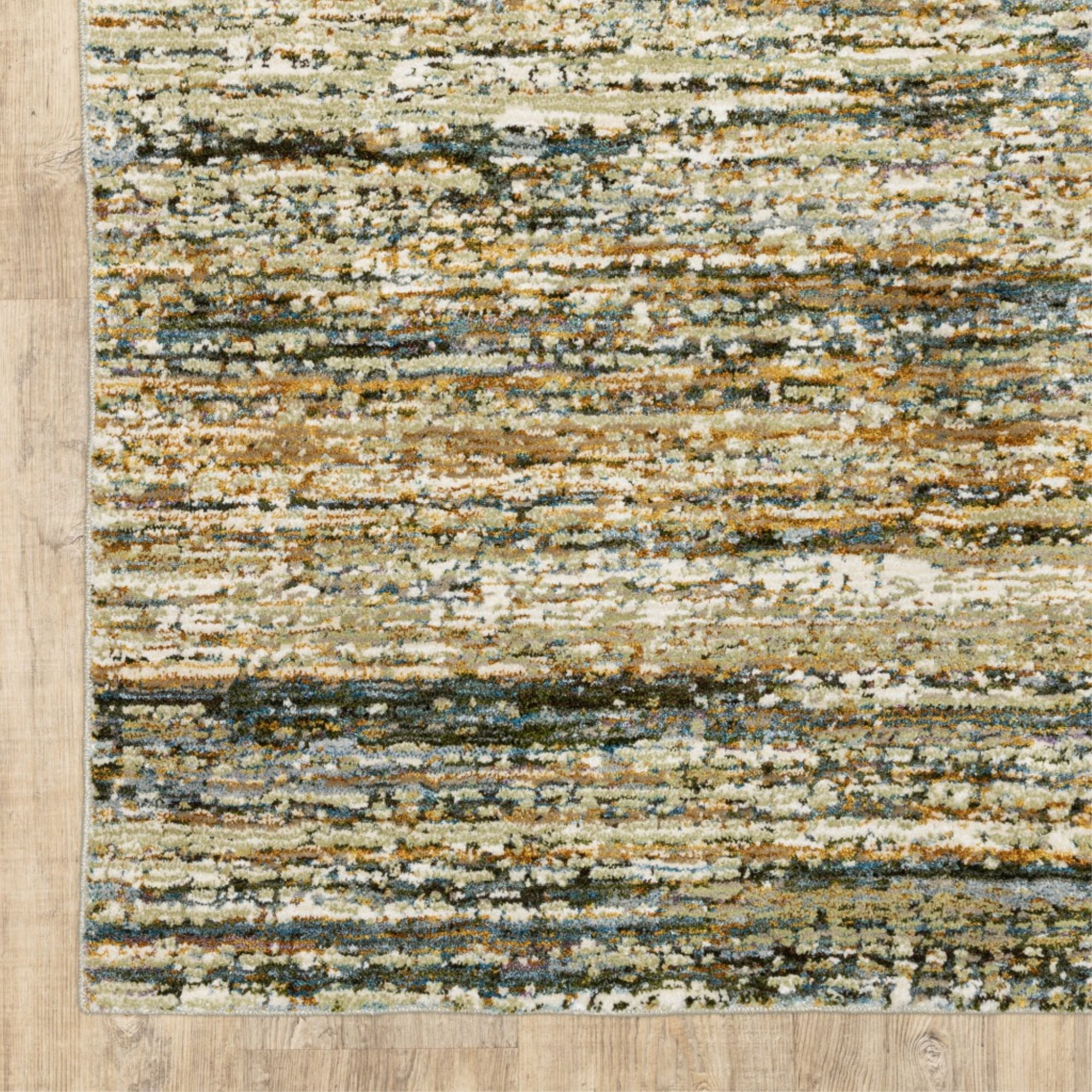 HomeRoots Home Decor 383707 9 x 12 ft. Abstract Area Rug, Gold & Green