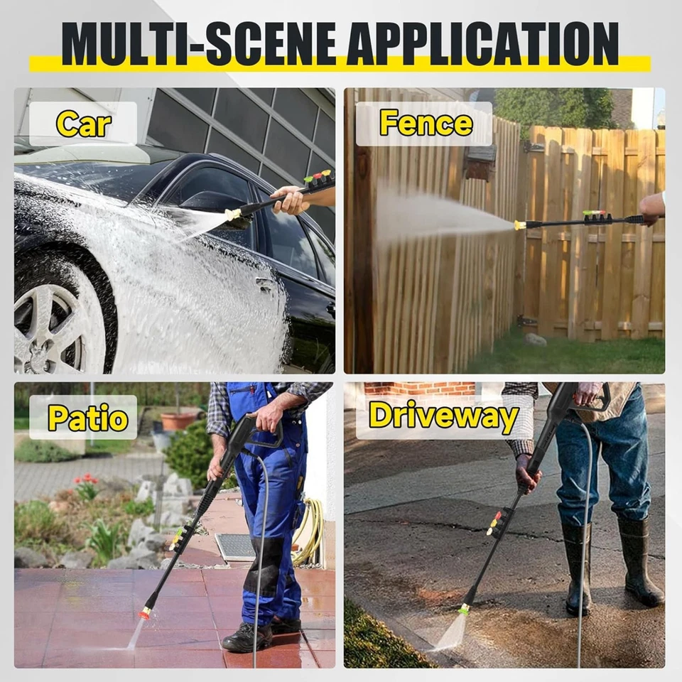 Azzunox 3500 PSI Electric Pressure Washer,Max 2.4 GPM Power Washer with 35FT Power Cord 20FT Hose 4 Nozzles Soap Cannon for Car Garden Yard Hom