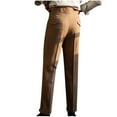 thumbnail image 3 of Dagegui Dress Pants for Men Vintage Business Suit Pant Solid Color Straight Leg Work Office Trousers with Pockets Khaki L, 3 of 5