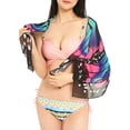 thumbnail image 3 of Womens Chiffon Beach Cover up Sarong Multi Wear Ruffle Pareo Swimsuit Wrap, 3 of 7