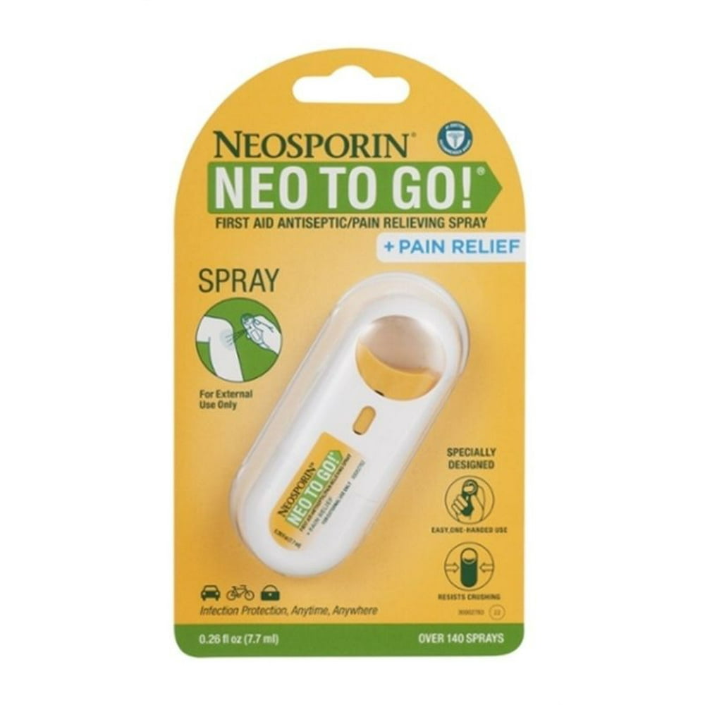 Neosporin, Neo To Go! First Aid Antiseptic Pain Relieving Spray, 0.26